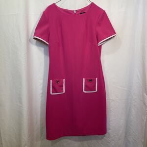 Tommy Hilfiger Women’s Dress 4 Pink And White Preppy Work Business Formal Retro